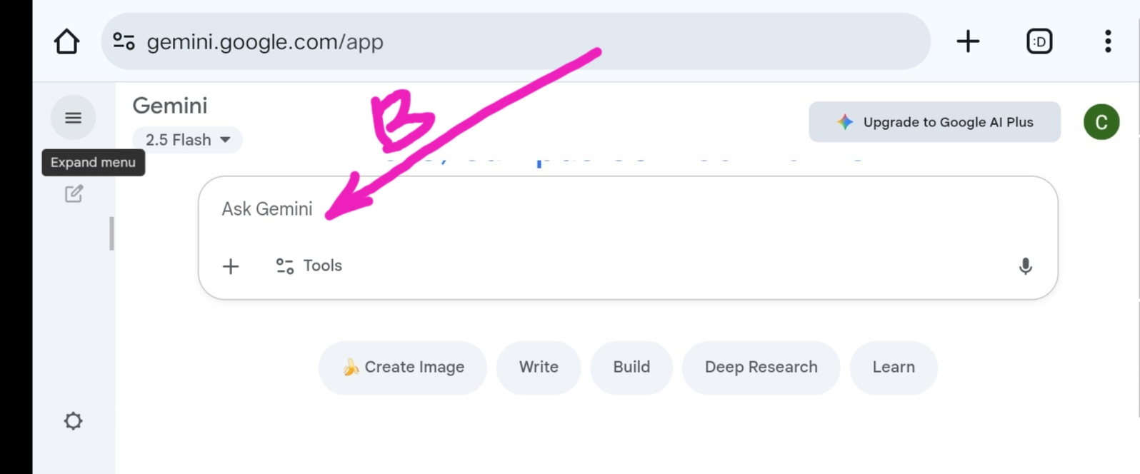 The create image feature will be visible to you if you're using Laptop or any form of computer version but of you're not just go ahead with the Box that's visible to you on mobile as shown in the next screenshot below 
