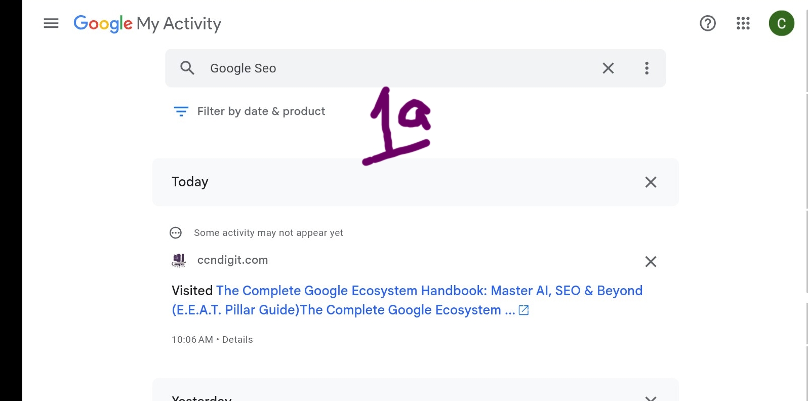 Screenshot - 1a of matching search queries historical analysis 
